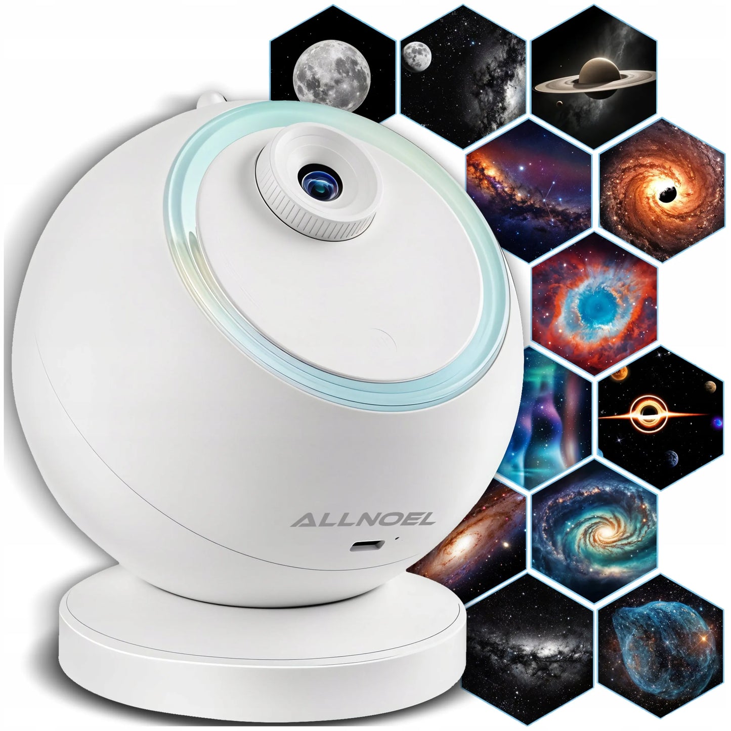 Žvaigždžių projektorius planetariumas su akumuliatoriumi ir Bluetooth garsiakalbiu