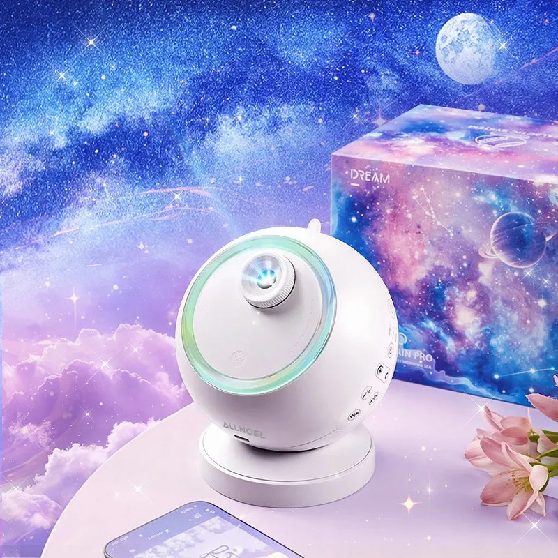 Žvaigždžių projektorius planetariumas su akumuliatoriumi ir Bluetooth garsiakalbiu