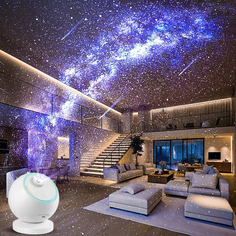 Žvaigždžių projektorius planetariumas su akumuliatoriumi ir Bluetooth garsiakalbiu