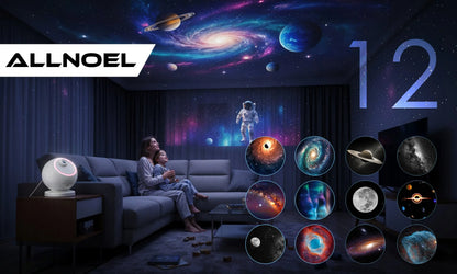 Žvaigždžių projektorius planetariumas su akumuliatoriumi ir Bluetooth garsiakalbiu