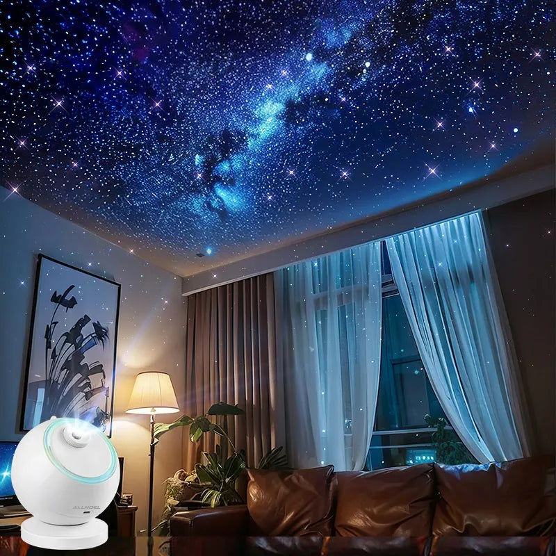 Žvaigždžių projektorius planetariumas su akumuliatoriumi ir Bluetooth garsiakalbiu